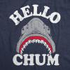 Funny Shark T Shirts for Men Jaws Shirts for Guys Funny Graphic Tees for Shark Week(Heather Navy – Hello Chum)