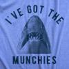 Funny Shark T Shirts for Men Jaws Shirts for Guys Funny Graphic Tees for Shark Week(Light Heather Blue – Munchies)