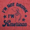 Mens Firework T Shirts Funny 4th of July Tees Firecracker Graphic Novelty Tees for Guys(Heather Red – Drunk American)