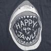 Mens Happy 4th of Jawly T Shirt Funny 4th of July Shark Independence Day Graphic Tee(Heather Navy)
