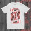 Mens King of Hearts T Shirt Cool Vintage Graphic Novelty Retro Tee for Guys(White)