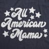 Womens All American Mama T Shirt Cute Patriotic Tee(Heather Navy)