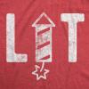 Womens Lit Firework T Shirt Funny 4th of July Parade Firecracker Graphic Novelty Tee(Heather Red – Lit)