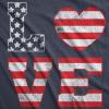 Womens Love American Flag T Shirt Cute Patriotic Red White and Blue Tee(Heather Navy – Love Flag)