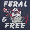 Womens Patriotic T Shirts Funny Fourth of July Tees for Women on Independence Day(Heather Navy – Feral and Free)