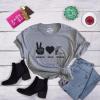 Womens Peace Love Tacos T Shirt Funny Saying Cute Graphic Vintage Ladies Design(Dark Heather Grey)