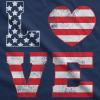 Womens Tank Love American Flag Tanktop Cute Patriotic Red White and Blue Shirt(Navy)
