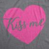 Womens Valentines Shirts Cute Heart T Shirts Funny Valentines Day Tees for Ladies(Dark Heather Grey – Kiss Me)