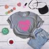 Womens Valentines Shirts Cute Heart T Shirts Funny Valentines Day Tees for Ladies(Dark Heather Grey – Kiss Me)