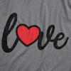 Womens Valentines Shirts Cute Heart T Shirts Funny Valentines Day Tees for Ladies(Dark Heather Grey – Love Script)