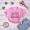 Womens Valentines Shirts Cute Heart T Shirts Funny Valentines Day Tees for Ladies(Heather Pink – Love More)