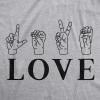 Womens Valentines Shirts Cute Heart T Shirts Funny Valentines Day Tees for Ladies(Light Heather Grey – Love Sign)