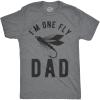 Crazy Dog Dad Fishing Shirts Funny Father’s Day Reel Cool Dad Papa Grandpa Tees(Dark Heather Grey – One Fly Dad)
