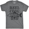 Crazy Dog Dad Fishing Shirts Funny Father’s Day Reel Cool Dad Papa Grandpa Tees(Dark Heather Grey – Reel Cool Dad)