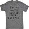 Crazy Dog Mens Sarcastic Humor T Shirts Funny Graphic Novelty Tees for Guys(Dark Heather Grey – Nicest A-hole)