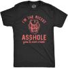 Crazy Dog Mens Sarcastic Humor T Shirts Funny Graphic Novelty Tees for Guys(Heather Black – Nicest Ahole)