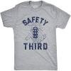 Crazy Dog Mens Sarcastic Humor T Shirts Funny Graphic Novelty Tees for Guys(Light Heather Grey – Safety Third)