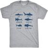 Crazy Dog Mens Sarcastic Humor T Shirts Funny Graphic Novelty Tees for Guys(Light Heather Grey – Shark Nope)