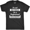 Crazy Dog Mens T Shirt Im Not Retired Im A Professional Grandpa Funny Retirement Tee(Heather Black)