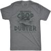 Crazy Dog Mens T Shirt Professional Crop Duster Funny Fart Shirt for Men(Dark Heather Grey)
