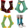 Crazy Dog T-Shirts Mens Funny Taco Socks With Awesome Graphics for Men(Taco 4 Pack)