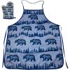 Crazy Dog T-Shirts Papa Bear Funny Fathers Day Cooking Forest Graphic Novelty Kitchen Accessories Funny Graphic Kitchenwear Dad Joke Cool Animal Novelty Cookware Papa Bear Oven Mitt + Apron