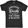Funny Dad T Shirts Manly Tees for Parents Cool Mens Shirts for Fathers Day(Heather Black – Tats Beards)