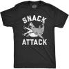 Funny Shark T Shirts for Men Jaws Shirts for Guys Funny Graphic Tees for Shark Week(Heather Black – Snack Attack)