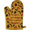 I’m Not A Hot Mess I’m A Spicy Disaster Oven Mitt Funny Chili Peppers Heat Graphic Novelty Kitchen Glove Funny Graphic Kitchenwear Cool Sarcastic Novelty Yellow Oven Mitt(Oven Mitt)