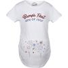 Maternity Bumps First 4th of July Pregnancy T Shirt Funny Patriotic Tee for Baby Bump(White)