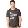 Mens Best Husband Ever T Shirt Funny Saying Novelty Tee Gift for Dad Cool Humor(Brown)