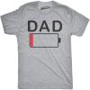 Mens Dad Battery Low Funny Sarcastic Graphic Tired Parenting Fathers Day T Shirt(Light Heather Grey)
