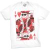 Mens King of Hearts T Shirt Cool Vintage Graphic Novelty Retro Tee for Guys(White)