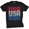 Mens USA USA USA Funny T Shirts Red White Blue Retro Designs Cool Graphic T Shirt(Black)