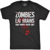 Mens Zombies Eat Brains so You’re Safe Funny T Shirt Sarcastic Humor Halloween(Heather Black – 2 Color Print)