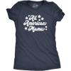 Womens All American Mama T Shirt Cute Patriotic Tee(Heather Navy)