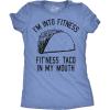 Womens Fitness Taco Funny Gym T Shirt Cool Humor Graphic Muscle Tee for Ladies(Heather Light Blue)