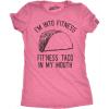 Womens Fitness Taco Funny Gym T Shirt Cool Humor Graphic Muscle Tee for Ladies(Heather Pink)