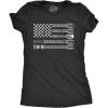 Womens Guitar Flag T Shirt Cool Rock and Roll American Musician Flag Graphic Novelty Tee(Heather Black)