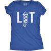 Womens Lit Firework T Shirt Funny 4th of July Parade Firecracker Graphic Novelty Tee(Heather Royal – Lit)