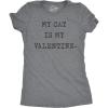 Womens My Cat is My Valentine T Shirt Cute Adorable Kitty Pet Lover Tee for Ladies(Dark Heather Grey)