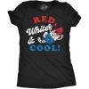 Womens Patriotic T Shirts Funny Fourth of July Tees for Women on Independence Day(Heather Black – Red White Cool)