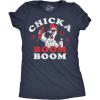 Womens Patriotic T Shirts Funny Fourth of July Tees for Women on Independence Day(Heather Navy – Chicka Boom Boom)