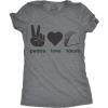 imageWomens Peace Love Tacos T Shirt Funny Saying Cute Graphic Vintage Ladies DesignDark Heather Grey