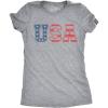 Womens USA Vintage T Shirt 4th of July Indepence Day Tshirt Patriotic America(Light Heather Grey)