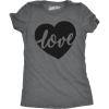 Womens Valentines Shirts Cute Heart T Shirts Funny Valentines Day Tees for Ladies(Dark Heather Grey – Love Heart)