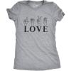 Womens Valentines Shirts Cute Heart T Shirts Funny Valentines Day Tees for Ladies(Light Heather Grey – Love Sign)