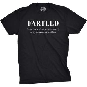 Crazy Dog Mens Sarcastic Humor T Shirts Funny Graphic Novelty Tees for Guys(Heather Black – Fartled)