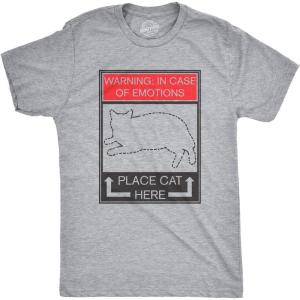 Crazy Dog Mens Sarcastic Humor T Shirts Funny Graphic Novelty Tees for Guys(Light Heather Grey – Emotions)