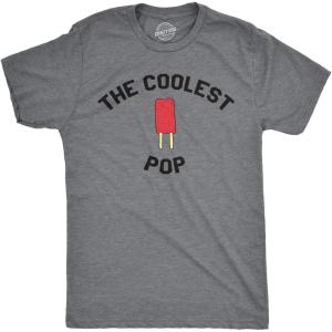 Crazy Dog Mens T Shirt Coolest Pop Funny Fathers Day Shirt Cool Dad Joke Tee(Dark Heather Grey – Coolest Pop)